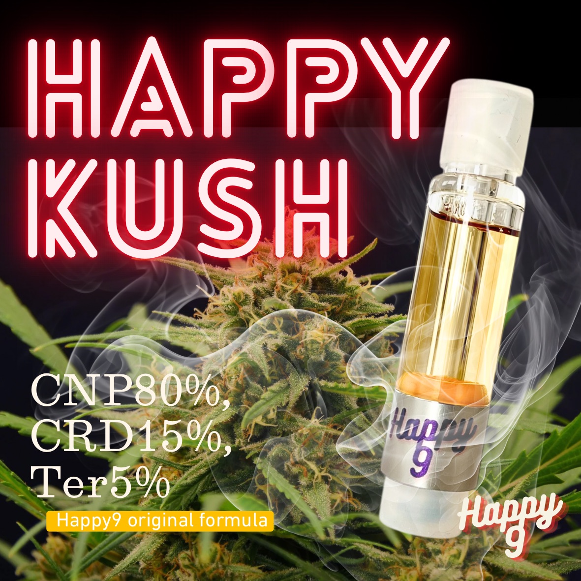HAPPY KUSH - リキッド1ml【CNP80%, CRD15%, Ter5%】
